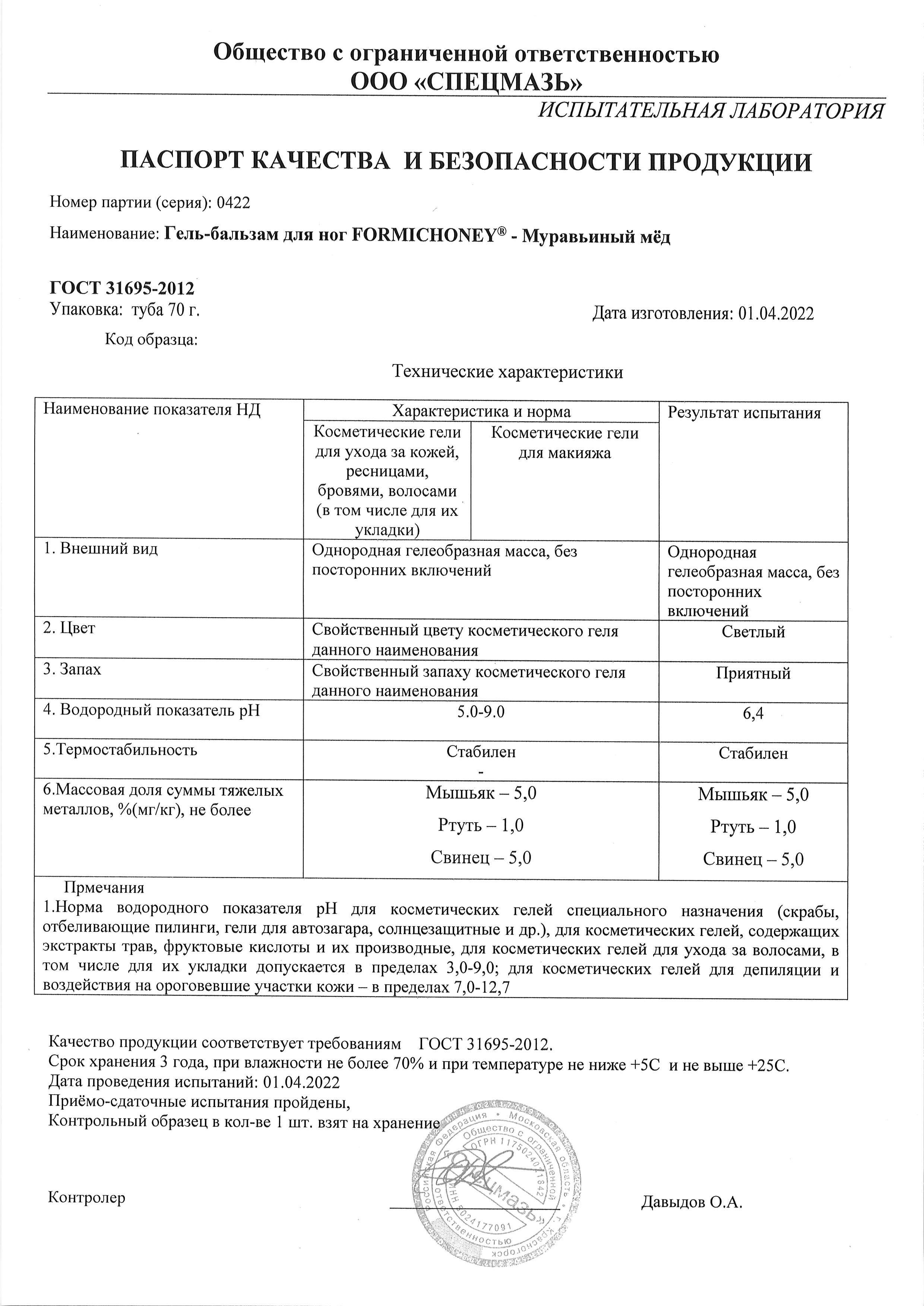 Паспорт №042022